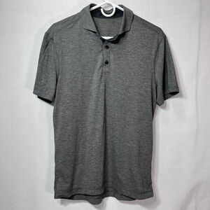 Lululemon Evolution Polo Shirt Men's Gray M Short Sleeve Stretch Performance